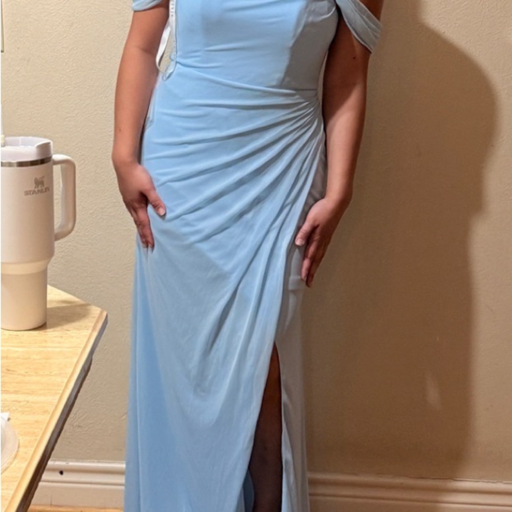 Azazie Light Blue Prom Dress